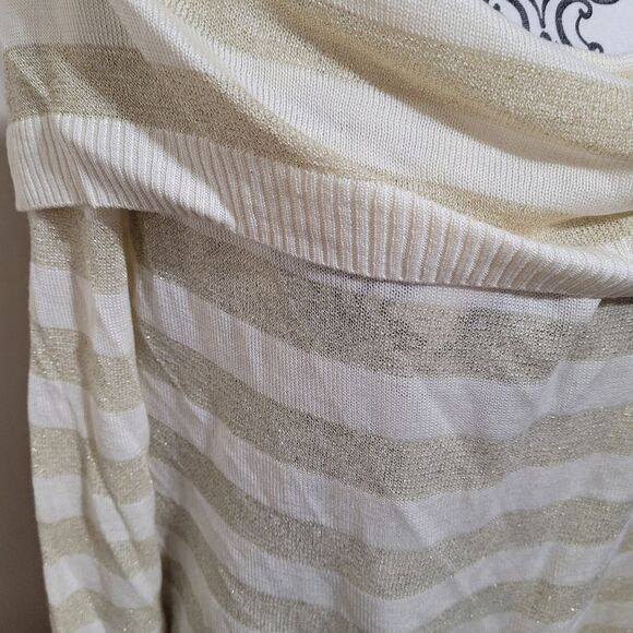 NWT Ashley Stewart Elegant Cream Striped Women's Sweater - Picture 4 of 8